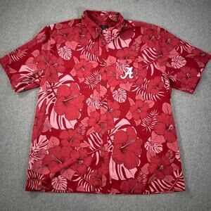 Alabama Crimson Tide Colosseum Hawaiian Camp Shirt Men's XXL Short Sleeve Red
